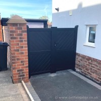An installation of a bespoke, aluminium driveway gate on a client’s driveway in Leyland, Preston.