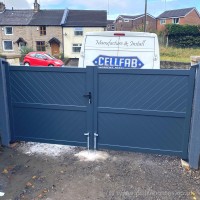 This ready made, aluminium driveway gate with a diagonal infill was fitted on a client’s property in Blackburn.