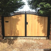 This bespoke, steel frame driveway gate was create with an ornate letter box and fitted at a home in Wolverhampton.