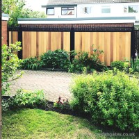 These matching, steel frame fence panels with ornate ironwork were created bespoke and installed at a home in Leyland, Preston.