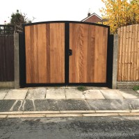 A bespoke steel frame gate, with timber infill and lock and keys was fitted at a home in Liverpool, Merseyside.