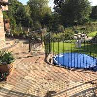 A set of custom, wrought iron safety railings, installed at the back of a client’s property in Lancashire.